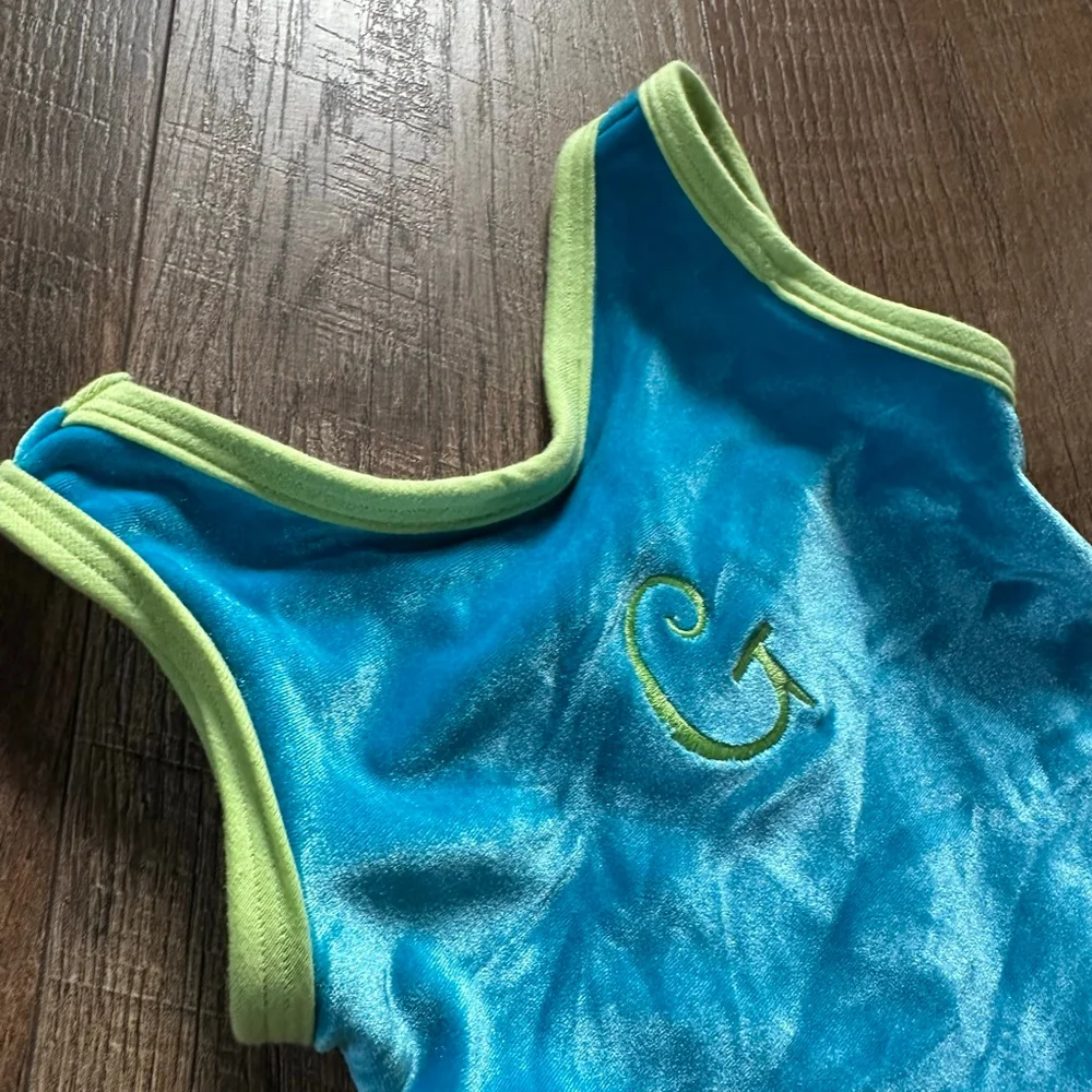 Girls Twirls by Patsy Aiken Designs Blue Dance Costume size 2 monogrammed G